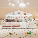 Twin Size Montessori Floor Bed with Storage Compartments and Shelf