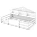 Twin Size Montessori Floor Bed with Storage Compartments and Shelf