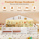 Twin Size Montessori Floor Bed with Storage Compartments and Shelf