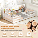 Twin Size Montessori Floor Bed with Storage Compartments and Shelf