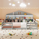 Twin Size Montessori Floor Bed with Storage Compartments and Shelf