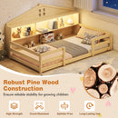 Twin Montessori Floor Bed with Storage and LED Lights
