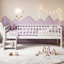 Twin Montessori Bed with Stairs and Guardrails