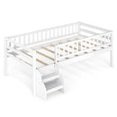 Twin Montessori Bed with Stairs and Guardrails