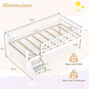 Twin Montessori Bed with Stairs and Guardrails