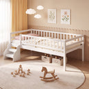 Twin Montessori Bed with Stairs and Guardrails