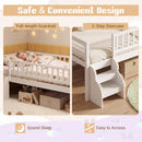 Twin Montessori Bed with Stairs and Guardrails