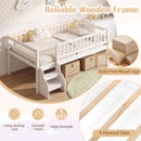 Twin Montessori Bed with Stairs and Guardrails
