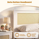 Twin Size Rattan Bed Frame with Storage Drawers