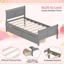 Twin Size Sleigh Bed with 2 Storage Drawers Wood Platform Bed Frame