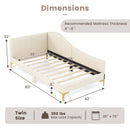 Full/Twin Size Upholstered Daybed with Metal Legs and Wood Slats
