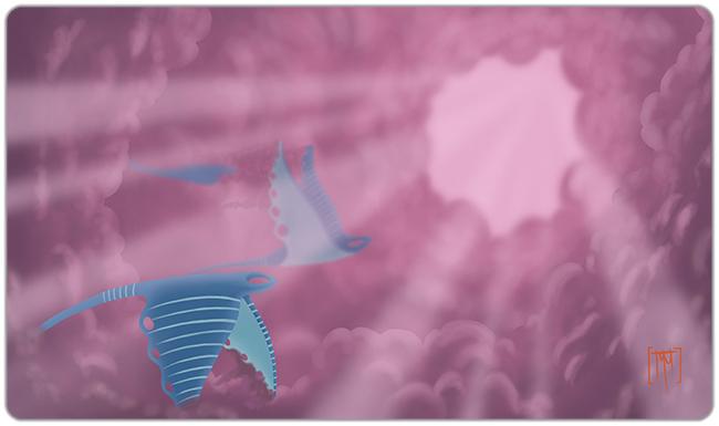 Pink Cloud Mantas Playmat