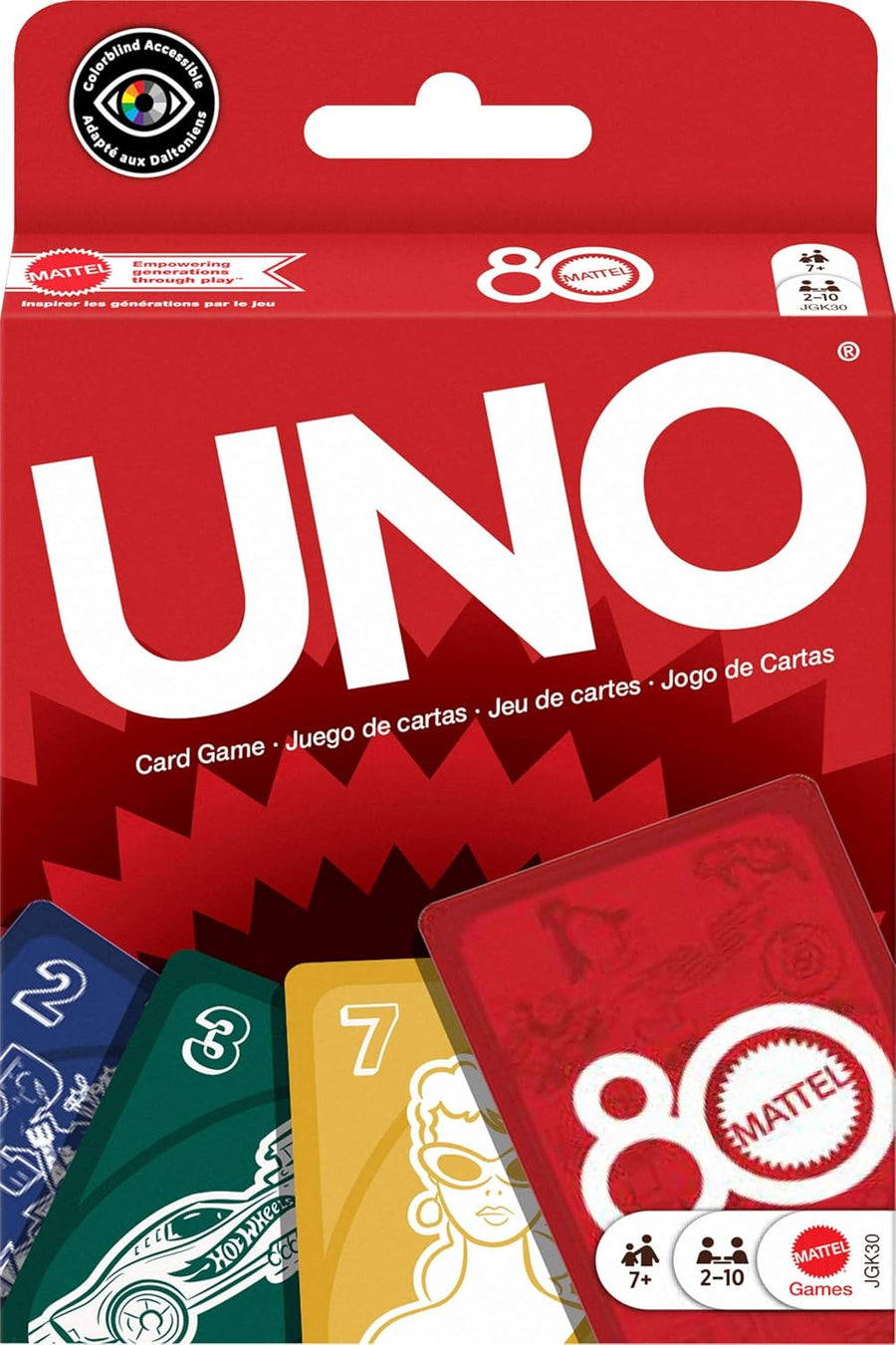 Mattel UNO 80th Ruby Red Card Game