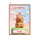 Personalized Capybara Notebook | Custom Name | Cute Kawaii Mushroom Capybara A5 Journal