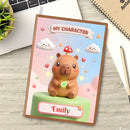Personalized Capybara Notebook | Custom Name | Cute Kawaii Mushroom Capybara A5 Journal