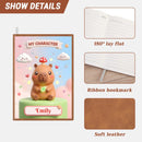 Personalized Capybara Notebook | Custom Name | Cute Kawaii Mushroom Capybara A5 Journal