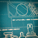Back to the Future Time Machine Blueprint Art Print (with protective toploader)