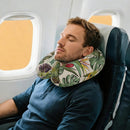 Personalized Tropical Botanical Travel Neck Pillow with Name | Memory Foam, Detachable Washable Cover | Custom Gift for Travelers