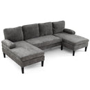 U-shaped Sectional Couch with Double Chaise for Living Room