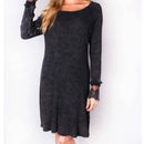 Ultimate '90s Princess Grunge Waffle Dress in Black with Lace Mesh Sleeve Detail | Y2K Mall Goth Long Sleeve Fall Winter Dress [SM-XL]