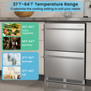 24 Inch Under Counter Dual Drawer Fridge with 37‚Ñâ-64‚Ñâ Temperature Range-Silver