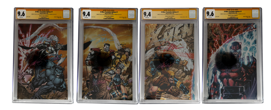 [TRIPLE SIGNED CGC YELLOW LABEL 4 PACK FOIL] X-Men 1991 #1 Facsimile Jim Lee | Claremont |  Williams Cover Var [Set #2]