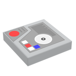 Control Panel #5 (Media w/ Buttons) for Star Wars/Space (2x2 Tile) - B3 Customs using LEGO parts