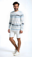 Alfani Mens Cotton Striped T-Shirt