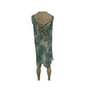 J Valdi Sleeveless Palm Leaf Cross Back Tank Swim Cover Up Dress, Size XL