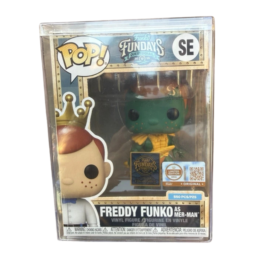 Fundays: Quest for the Grail - Atlantis 2026 Freddy Funko as Masters of the Universe Mer-Man (Blacklight) with Protector & Guaranteed Mint LE550