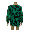 Calvin Klein Printed Smocked-Shoulder Blouse,Size XL