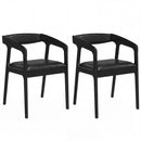 Upholstered Armchairs Set of 2 with Cozy Backrest and Padded Seat Cushion-Brown