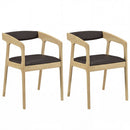Upholstered Armchairs Set of 2 with Cozy Backrest and Padded Seat Cushion-Brown