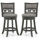 26" Counter Height Bar Chair with Wooden Frame Swivel Seat and Footrest for Pub Bar Restaurant
