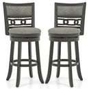 26" Counter Height Bar Chair with Wooden Frame Swivel Seat and Footrest for Pub Bar Restaurant