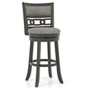 26" Counter Height Bar Chair with Wooden Frame Swivel Seat and Footrest for Pub Bar Restaurant