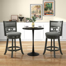 26" Counter Height Bar Chair with Wooden Frame Swivel Seat and Footrest for Pub Bar Restaurant