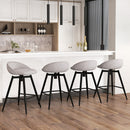 Upholstered Bar Stools Set of 2 with Footrest and Backrest