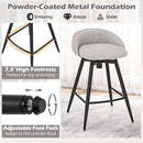 Upholstered Bar Stools Set of 2 with Footrest and Backrest