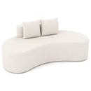 Upholstered Curved Sofa with 2 Cozy Pillows