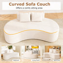 Upholstered Curved Sofa with 2 Cozy Pillows