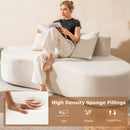 Upholstered Curved Sofa with 2 Cozy Pillows