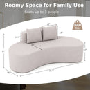 Upholstered Curved Sofa with 2 Cozy Pillows