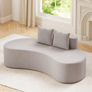 Upholstered Curved Sofa with 2 Cozy Pillows