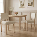 Upholstered Dining Chairs Set of 2 with Rubber Wood Legs
