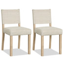 Upholstered Dining Chairs Set of 2 with Rubber Wood Legs