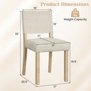 Upholstered Dining Chairs Set of 2 with Rubber Wood Legs