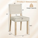 Upholstered Dining Chairs Set of 4 with Rubber Wood Legs