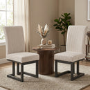 Upholstered Dining Chairs Set of 2 with Rubber Wood Legs