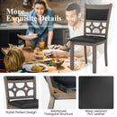 Upholstered Dining Chair Set of 2 with Padded Backrest and Seat-Gray